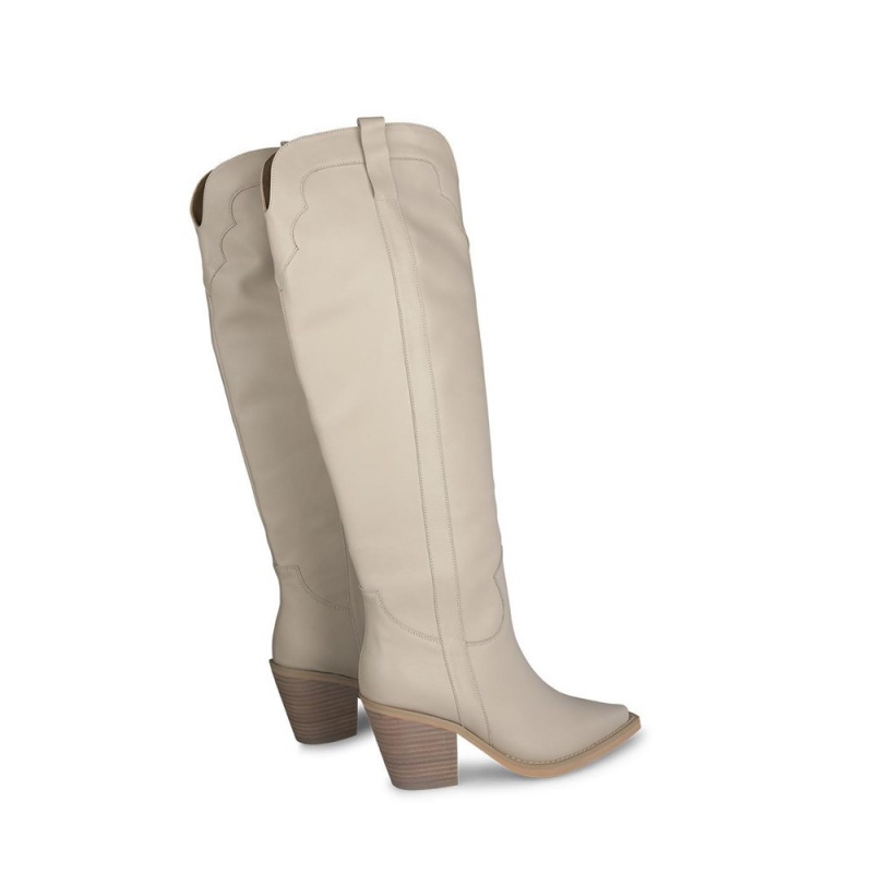 Bottes à Talons Alma En Pena Sharp Embout Boot Beige Femme | GTE-32880482